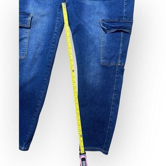 Blue Savy Cargo Jeans Women’s 22 Retro Blue Skinny Leg Denim - Picture 6 of 7